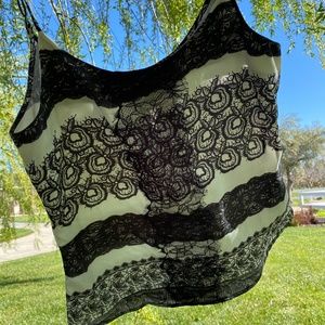 Kardashian Kollection white black lace cami top